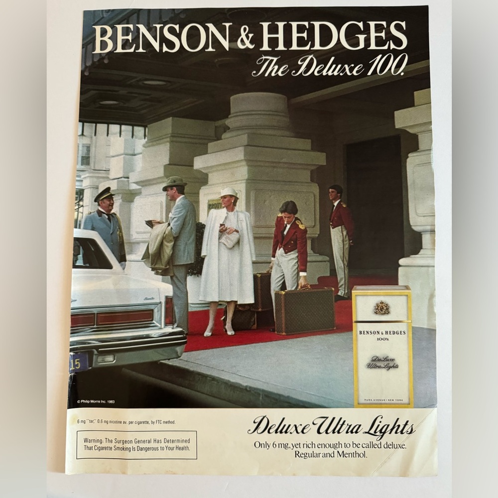 5/$20 Benson and Hedges Vintage Magazine Print ad 1983